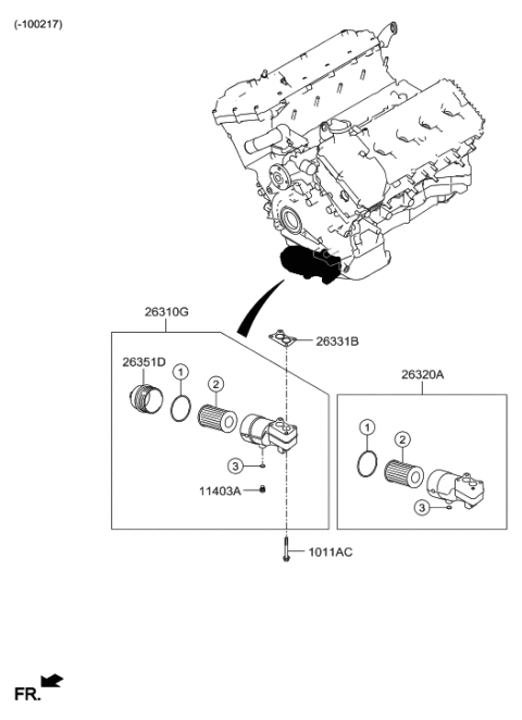 2014 Hyundai Genesis Front Case & Oil Filter Diagram 5