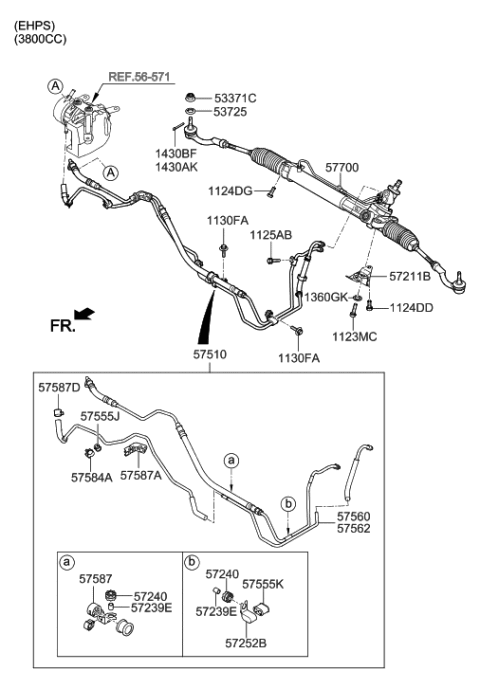 2012 Hyundai Genesis Power Steering Gear Box Diagram 1