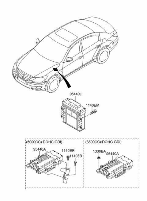 2012 Hyundai Genesis Transmission Control Unit Diagram