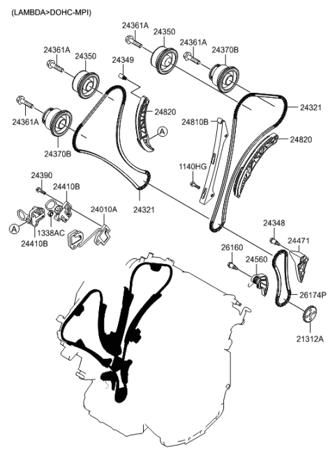 2014 Hyundai Genesis Old Body Style Camshaft & Valve Diagram 12