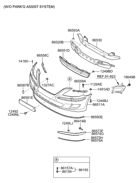 2014 Hyundai Genesis Old Body Style Front Bumper Diagram 1