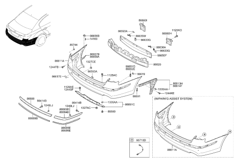 2008 Hyundai Genesis Bolt(Windshield Washer) Diagram for 11290-06167-B