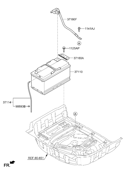 2014 Hyundai Genesis Old Body Style Battery & Cable Diagram