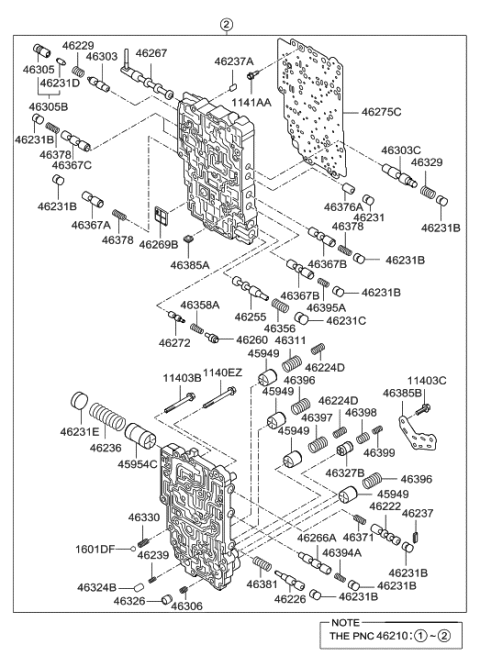 2010 Hyundai Sonata New Body Style Transmission Valve Body Diagram 2