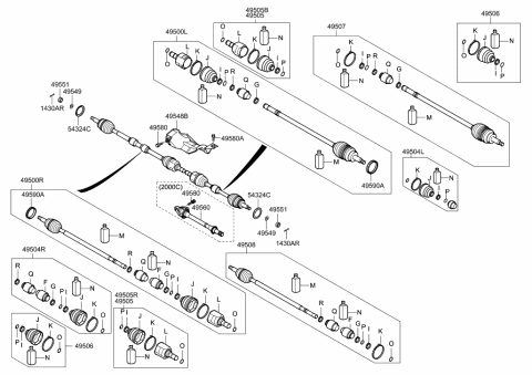 2014 Hyundai Sonata Damper Kit-Front Axle Dynamic,RH Diagram for 49584-3S070