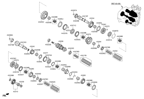 2010 Hyundai Sonata Gear Assembly-5TH Speed Diagram for 43240-24730