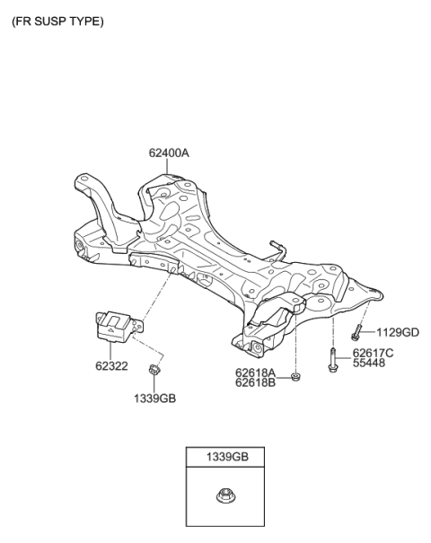 2010 Hyundai Sonata New Body Style Front Suspension Crossmember Diagram 2
