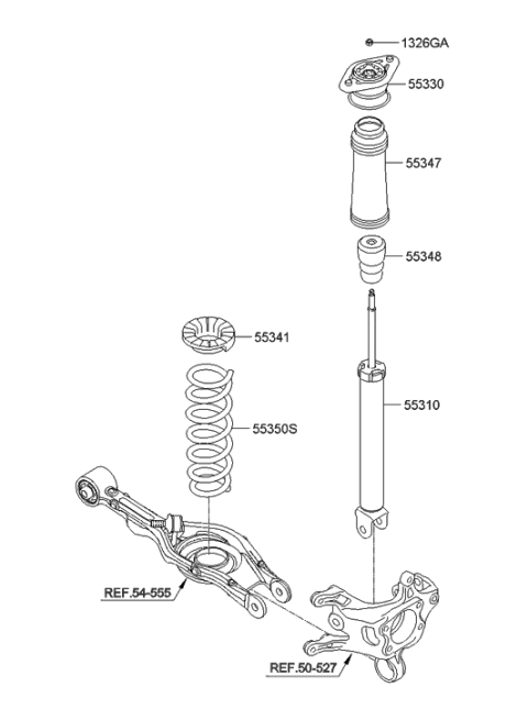 2010 Hyundai Sonata New Body Style Rear Spring & Strut Diagram