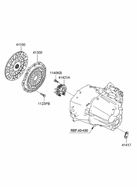 2014 Hyundai Sonata Cover Assembly-Clutch Diagram for 41300-24560