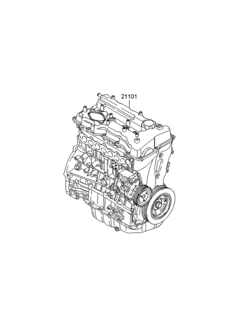 2014 Hyundai Sonata Reman Sub Engine Diagram for 21101-2GK02-HRM