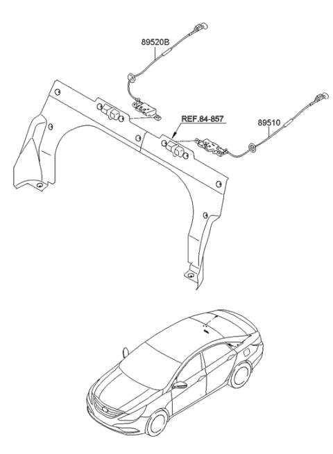 2009 Hyundai Sonata Latch Assembly-Rear Seat,RH Diagram for 89740-3S000
