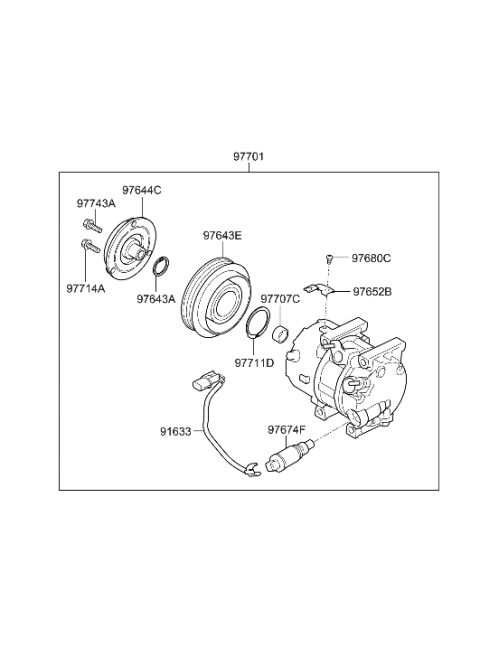 2011 Hyundai Sonata Bracket-Connector Diagram for 97652-2H000