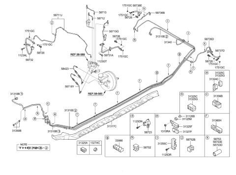 2011 Hyundai Sonata Tube-Master Cylinder To Hydraulic Unit,Pri Diagram for 58722-3Q000