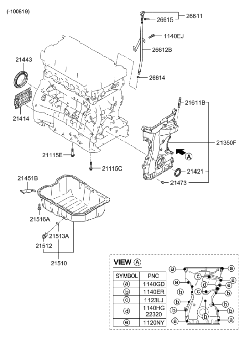 2013 Hyundai Sonata Belt Cover & Oil Pan Diagram 1