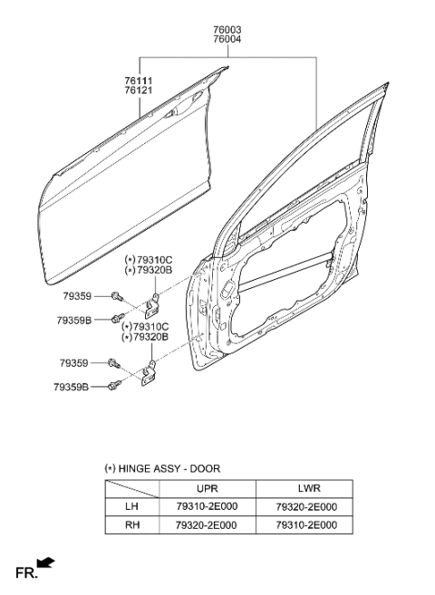 2009 Hyundai Sonata New Body Style Front Door Panel Diagram