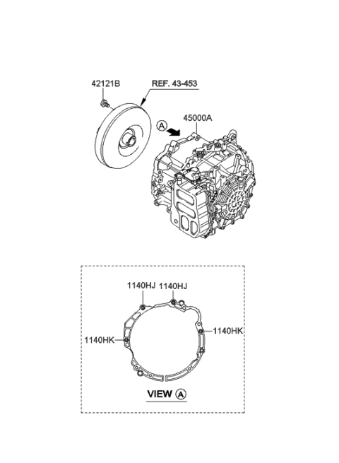 2013 Hyundai Sonata Transaxle Assy-Auto Diagram