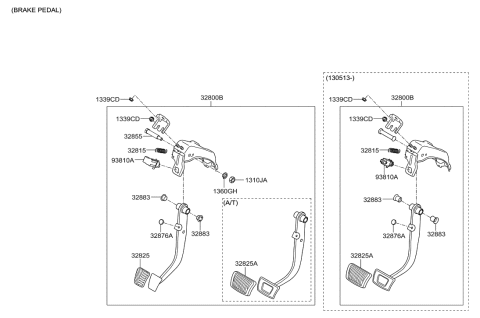 2013 Hyundai Sonata Brake & Clutch Pedal Diagram 1