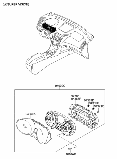 2010 Hyundai Sonata New Body Style Instrument Cluster Diagram 2