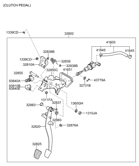 2014 Hyundai Sonata Brake & Clutch Pedal Diagram 2