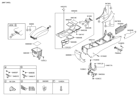 2010 Hyundai Sonata New Body Style Console Diagram 2
