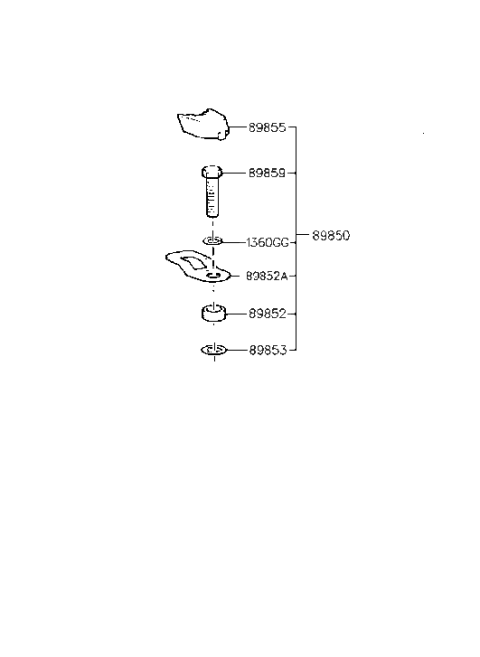 1999 Hyundai Accent Holder Assembly-Child Rest Hook Diagram for 89850-23100
