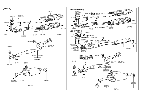 1997 Hyundai Accent Front Exhaust Pipe Diagram for 28610-22702