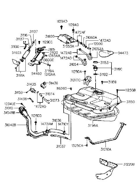 1998 Hyundai Accent Fuel Tank Diagram 2