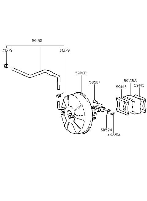 1997 Hyundai Accent Booster Assembly-Brake Diagram for 59110-22020