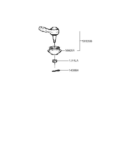 1997 Hyundai Accent End Assembly-Tie Rod Diagram for 56820-28500