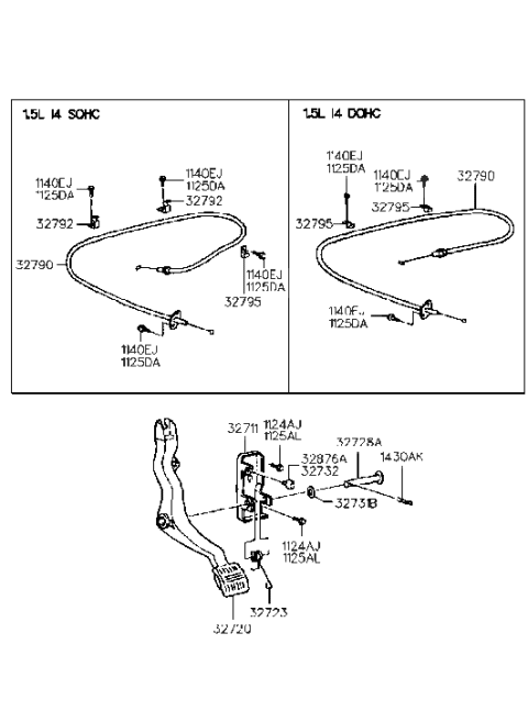 1994 Hyundai Accent Accelerator Linkage Diagram