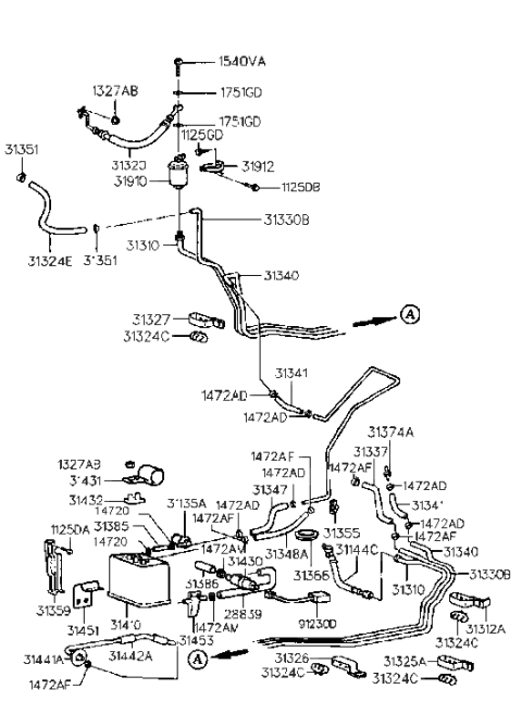 1998 Hyundai Accent Fuel Line Diagram 2