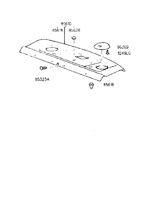 1996 Hyundai Accent Rear Package Tray Diagram