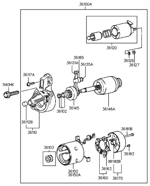 1995 Hyundai Accent Starter Motor Diagram