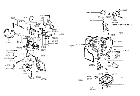 1996 Hyundai Accent Retainer-Bearing Diagram for 45327-22000