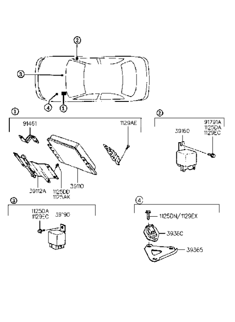 1998 Hyundai Accent Bracket-Wiring Diagram for 91463-22000