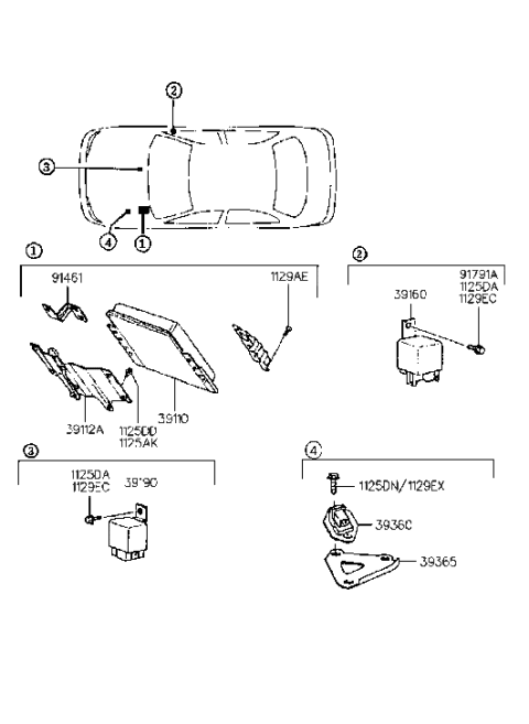 1995 Hyundai Accent Electronic Control Diagram