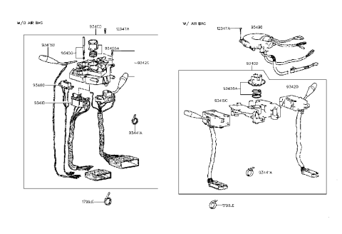 2022 Hyundai Accent Switch Assembly-Lighting & Turn Signal Diagram for 93433-22000