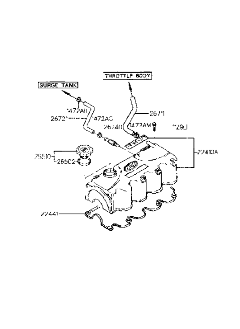 1998 Hyundai Accent Rocker Cover (Sohc) Diagram 1