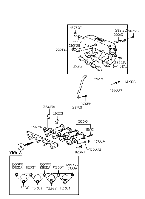 1999 Hyundai Accent Intake Manifold Diagram 1