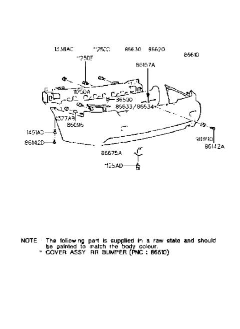 1996 Hyundai Accent Rear Bumper Diagram