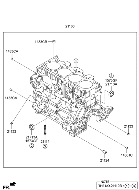 2006 Hyundai Tucson Produced After OCT.31.2006 Cylinder Block Diagram 1
