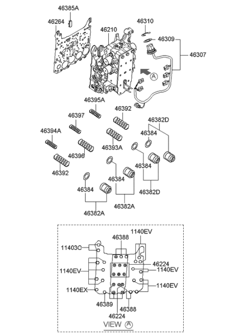 2006 Hyundai Tucson Produced After OCT.31.2006 Transmission Valve Body Diagram 2