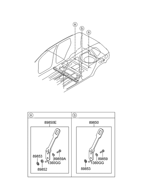 2008 Hyundai Tucson Holder Assembly-Child Rest Hook Diagram for 89890-2E100