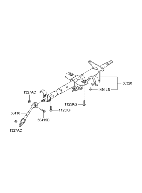 2006 Hyundai Tucson Produced After OCT.31.2006 Steering Column & Shaft Diagram