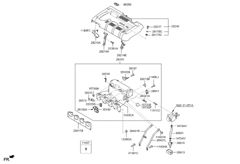 2009 Hyundai Tucson Old Body Style Intake Manifold Diagram 1