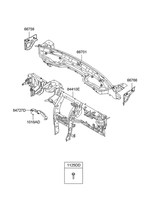 2007 Hyundai Tucson Cowl Panel Diagram