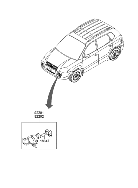 2006 Hyundai Tucson Produced After OCT.31.2006 Body Side  Lamp Diagram