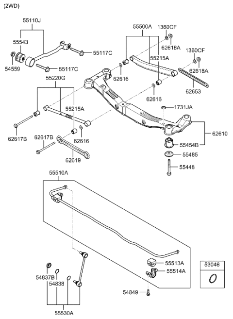 2007 Hyundai Tucson Bracket Diagram for 62653-2E000