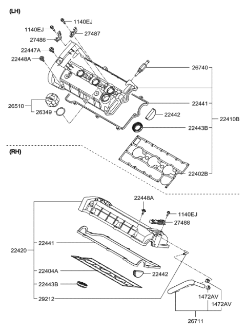 2006 Hyundai Tucson Produced After OCT.31.2006 Rocker Cover Diagram 2
