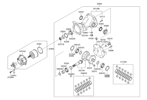 2008 Hyundai Tucson Cover Assembly Diagram for 53075-39200